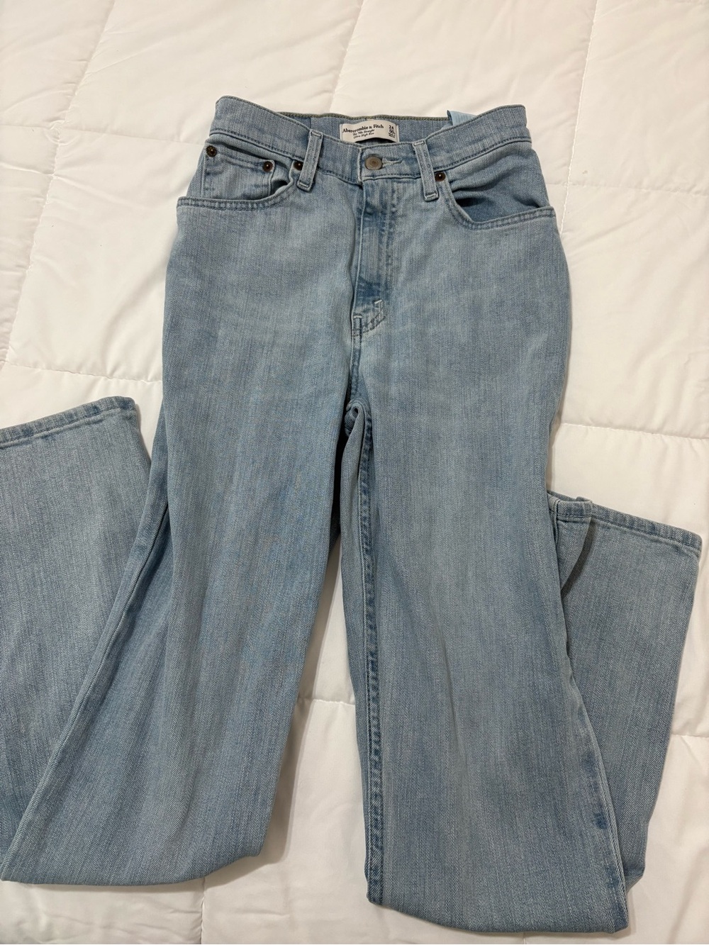 Abercrombie & Fitch ultra 90s high rise straight jeans light wash 00